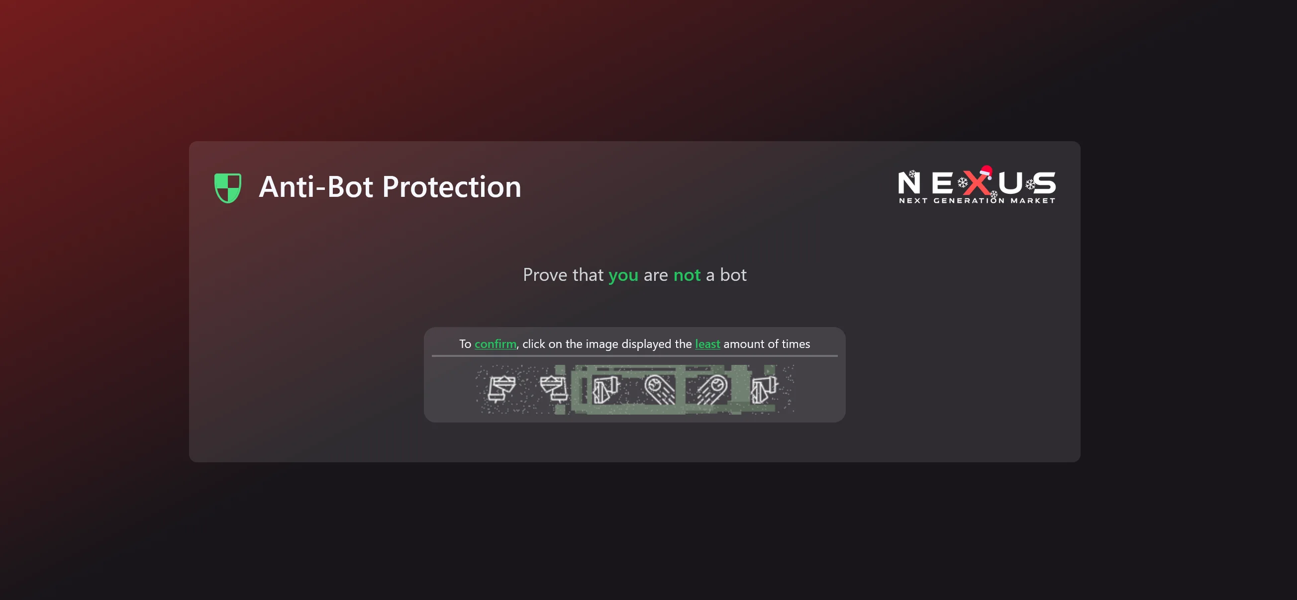 Nexus Market antibot protection screen shown in Tor Browser before access to the main market pages.
